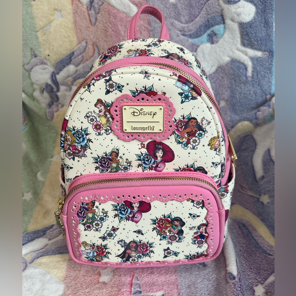 Loungefly Disney Princess Floral Tattoo mini backpack